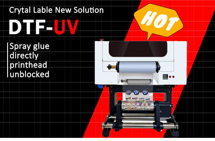 A3 UV DTF принтер CMYK белый лак цвет DTF UV принтер логотип печать УФ DTF машина
