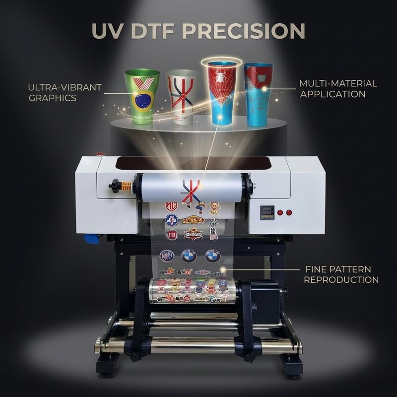 300-мм УФ принтер DTF I3200U1 с печатающей головкой CMYK White Varnish для яркой и красочной печати